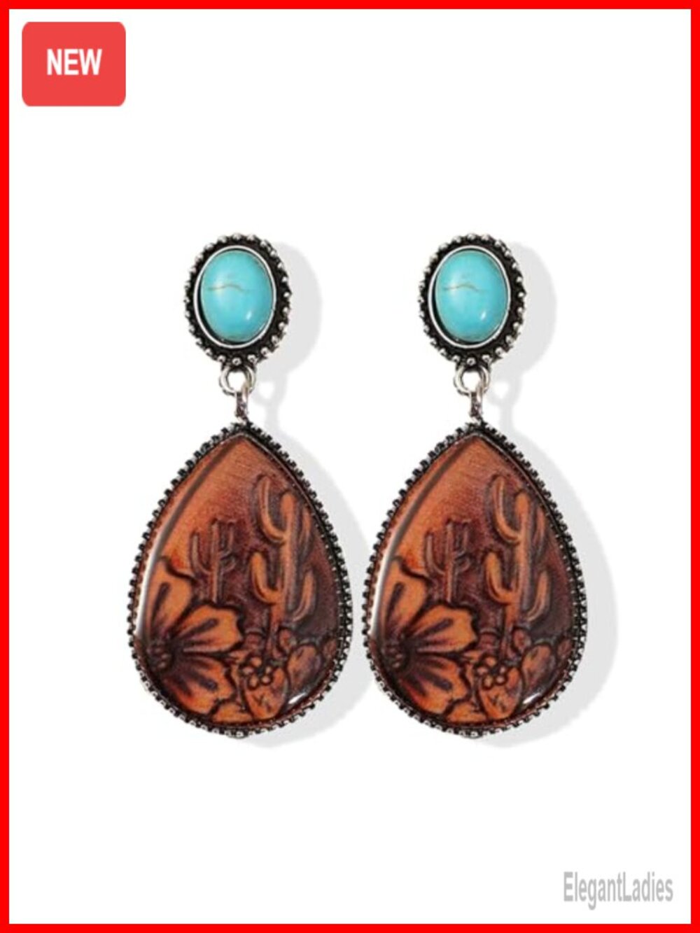 Silver Dangle Earrings Oval Drop Western Jewelry Women